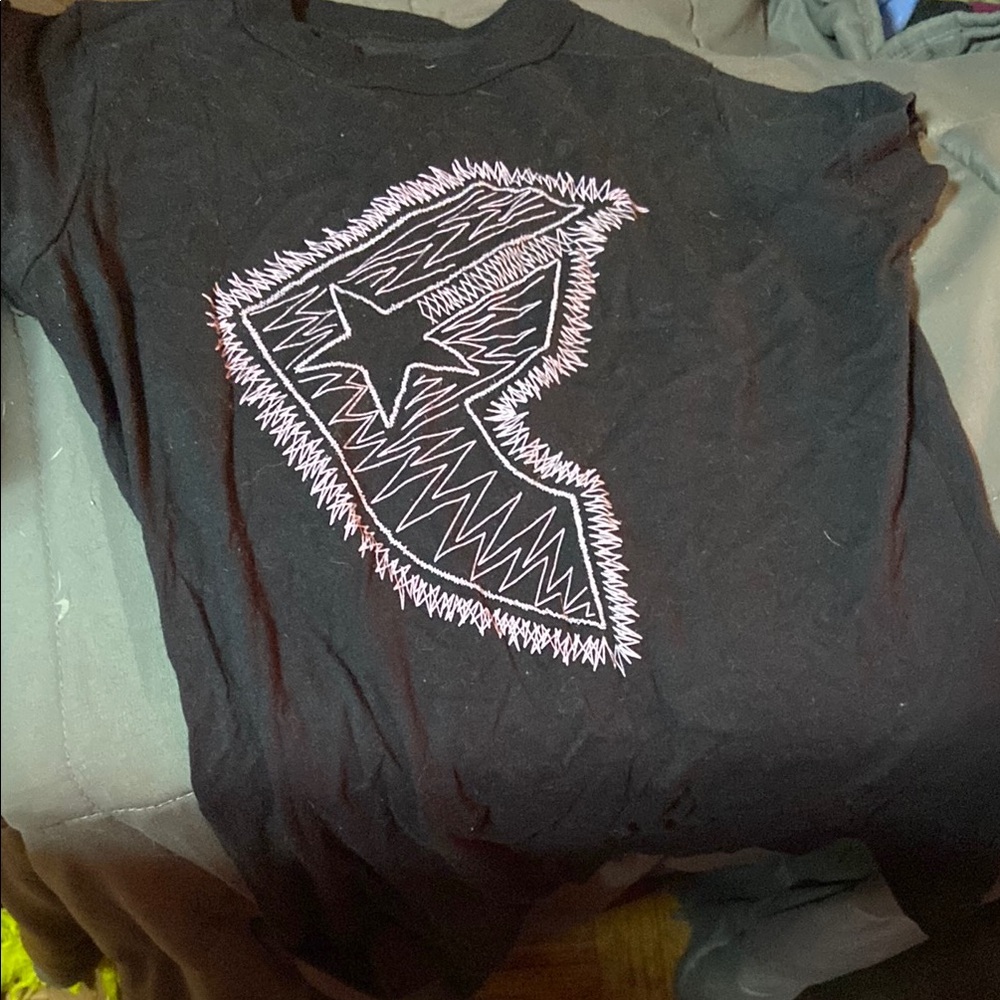 Graphic Black T-Shirt with Star Design